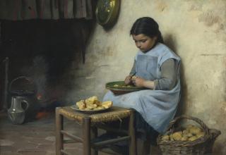 Charles Sprague Pearce - Peeling Potatoes