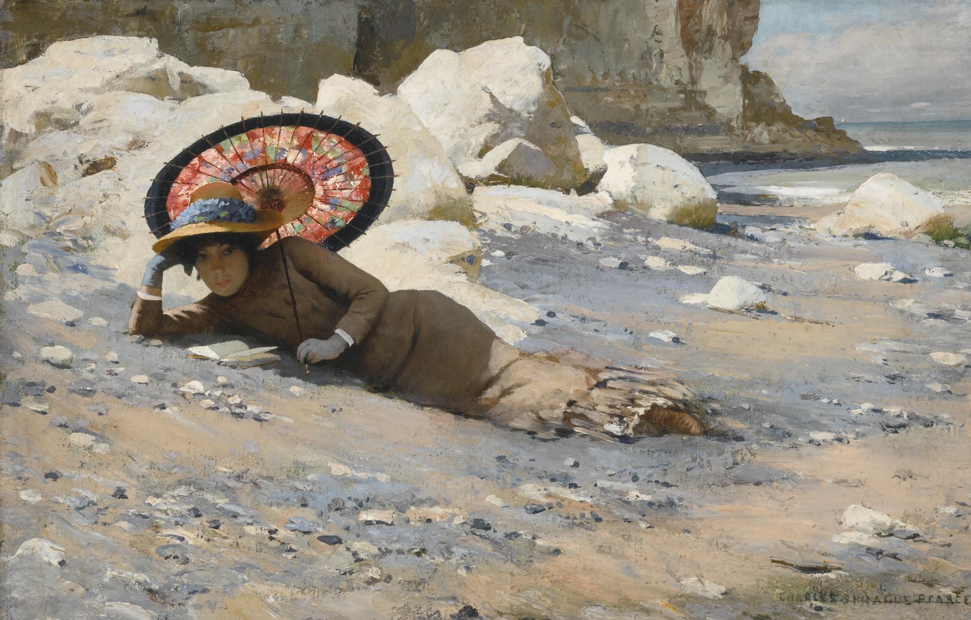 Charles Sprague Pearce - Reading By The Shore