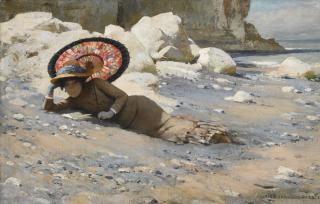 Charles Sprague Pearce - Reading By The Shore