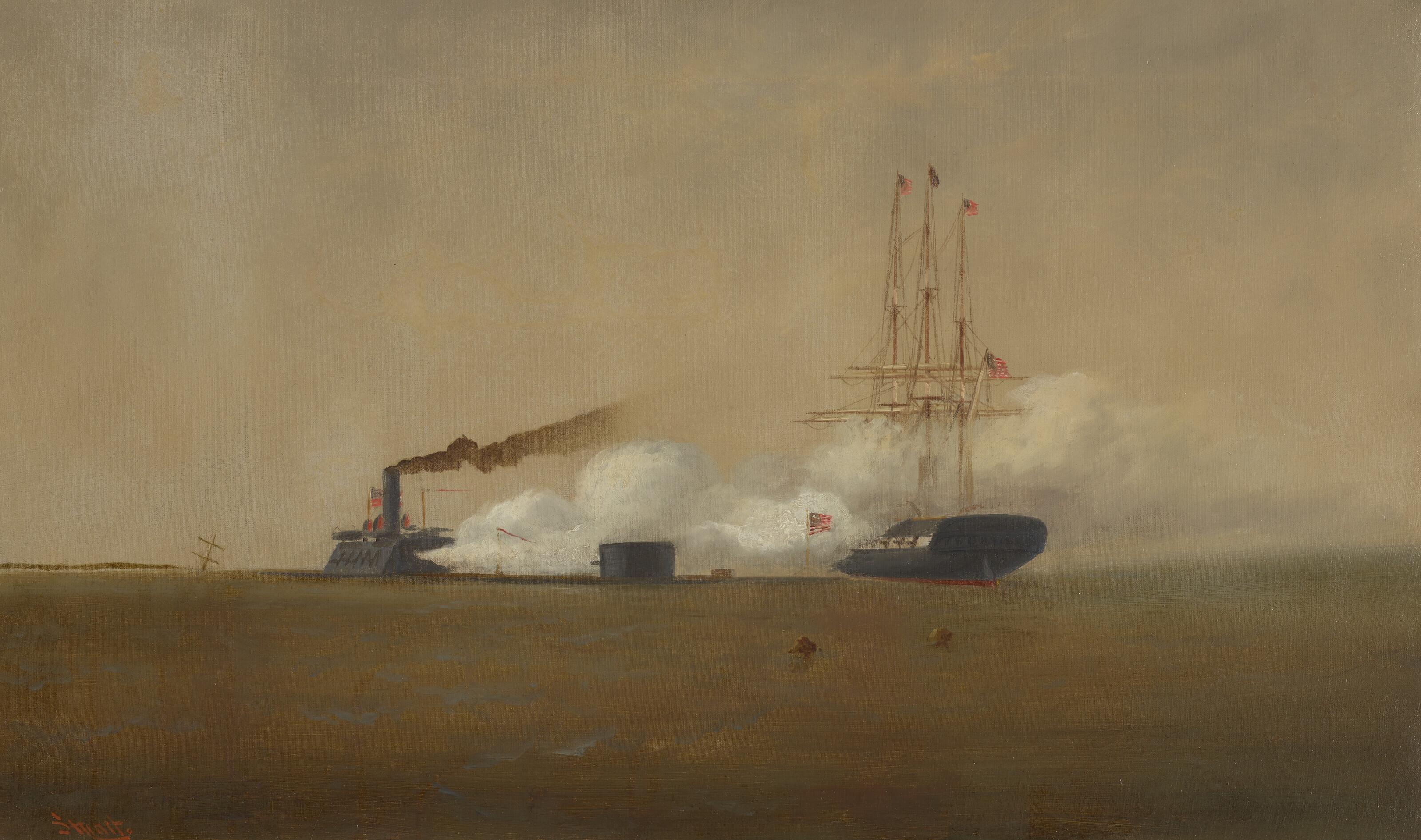 Charles Stuart - Civil War Naval Battle: The Monitor and the Merrimack