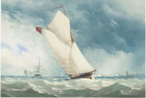 Charles Taylor, Jun. - A big class cutter racing down the Channel