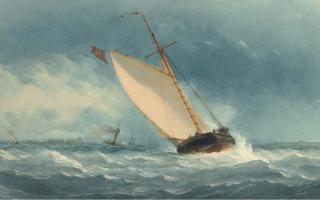 Charles Taylor, Jun. - A Coastal Trader Heeling In The Breeze