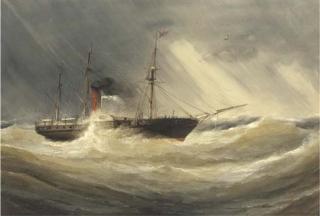 Charles Taylor, Jun. - A paddle steamer in a squall