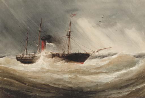 Charles Taylor, Jun. - A paddle steamer in a squall