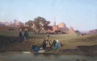 Charles Théodore Frère - A Village along the Nile near Cairo