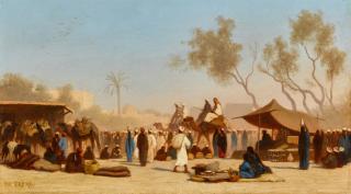 Charles Théodore Frère - Arrival of a Caravan outside Cairo
