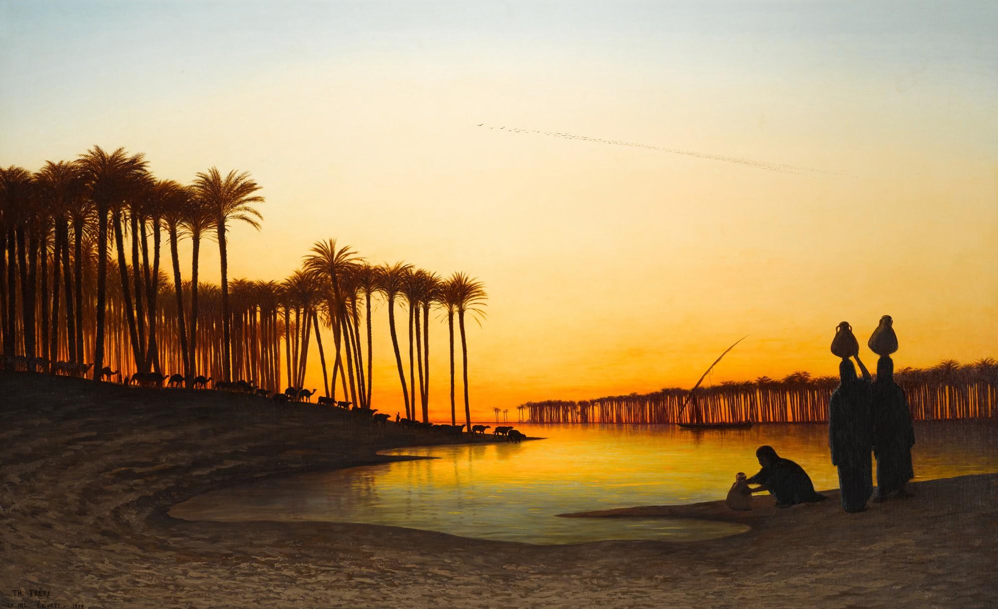 Charles Théodore Frère - Sunset on the Nile
