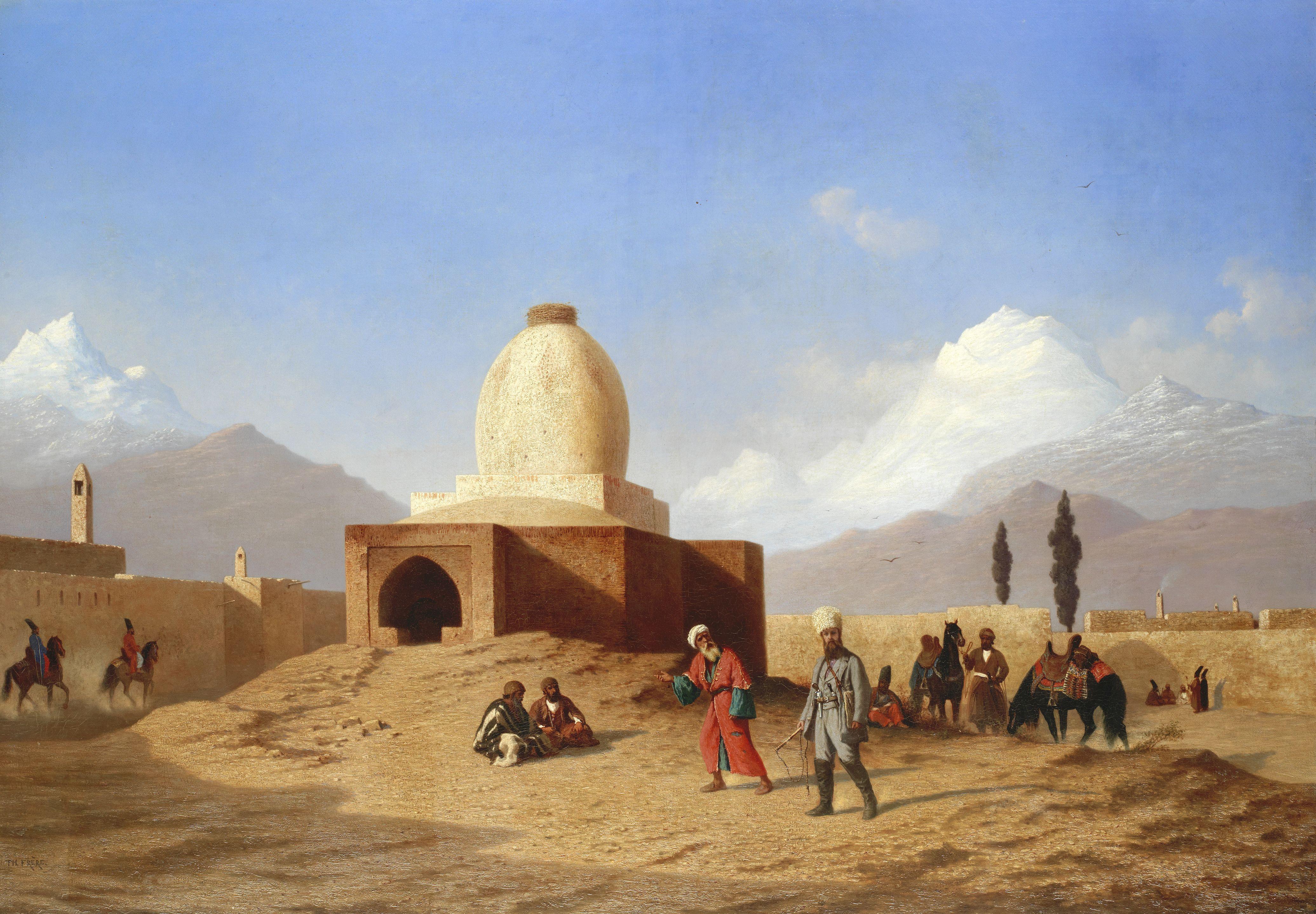 Charles-Théodore Frère - The Tomb Of Esther And Mordechai, Hamadan, Iran, With The Alvand Range Of The Zagros Mountains In The Distance