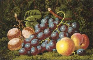 Charles Thomas Bale - Plums grapes and peaches