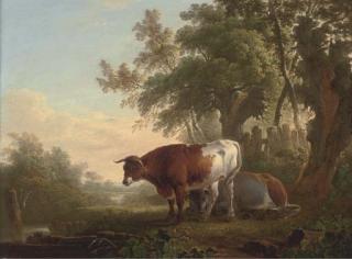 Charles Towne - Cattle on a riverbank