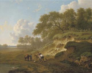 Charles Towne - Horsemen resting by an escarpment