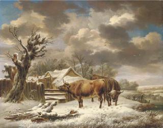 Charles Towne - Livestock In A Winter Landscape