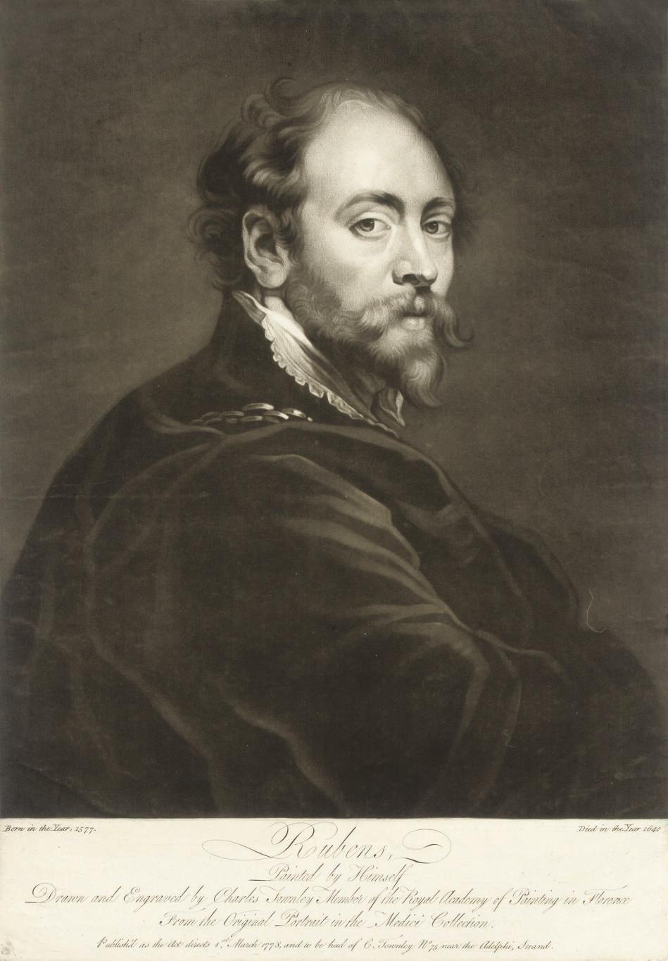 Charles Townley - Artist\'s self-portraits: Leonardo da Vinci; Annibal Caracci; Ludovico Caracci; Domenichino; Rubens; Rembrandt; Rembrandt (in later life); and Hogarth