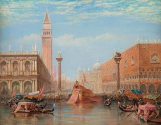 Charles Vacher, N.W.S. - The Fête of The Marriage of The Adriatic, Venice