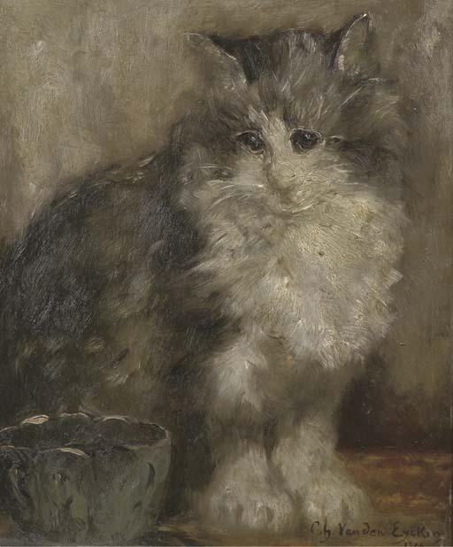 Charles van den Eycken - The contented cat