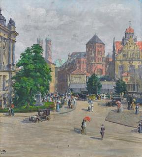 Charles Vetter - Der Lenbachplatz in München.