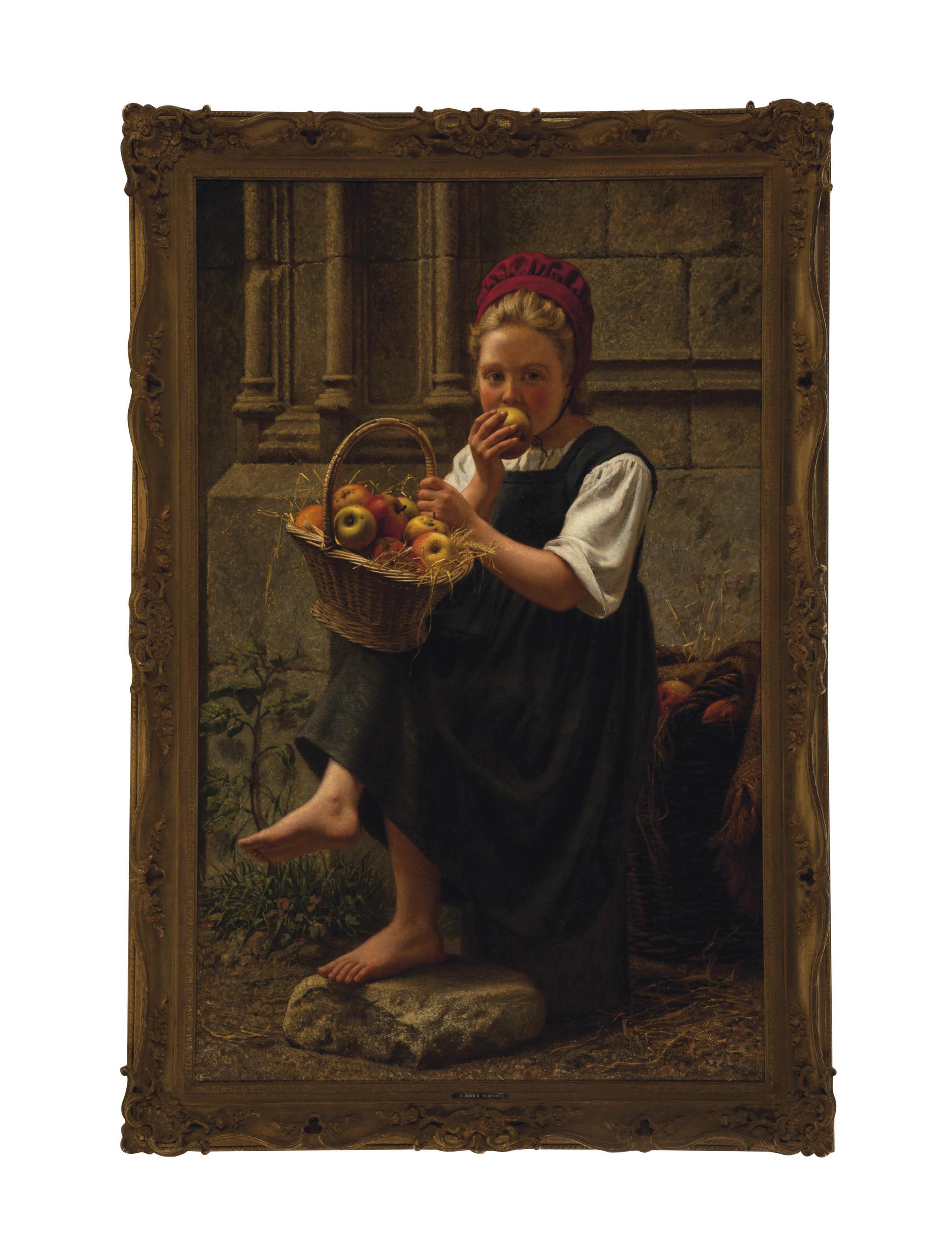 Charles Victor Thirion - Peasant girl eating an apple