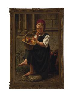 Charles Victor Thirion - Peasant girl eating an apple