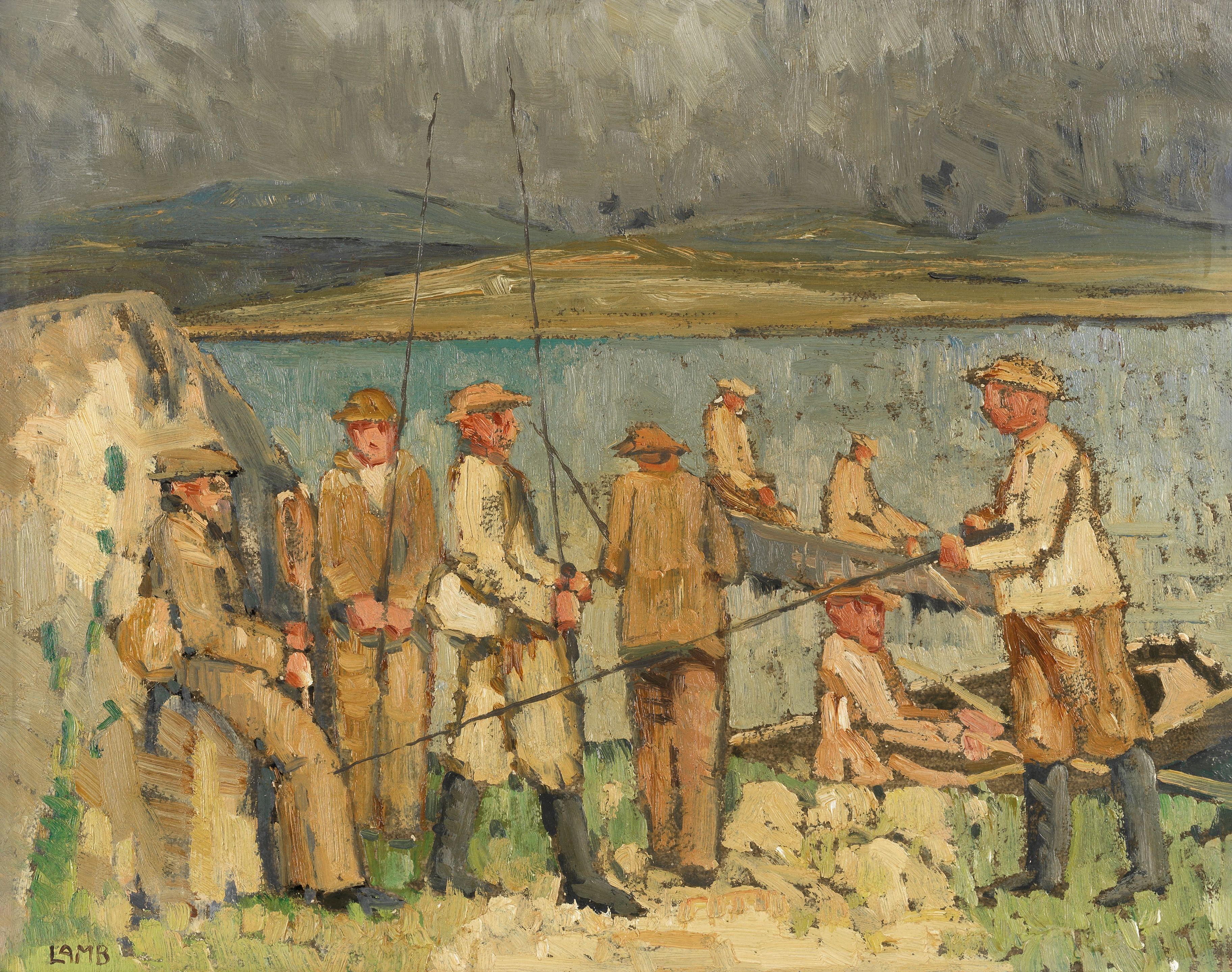 Charles Vincent Lamb R.H.A., R.U.A. - The Fishing Party