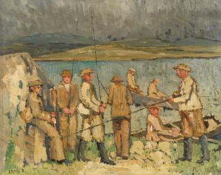 Charles Vincent Lamb R.H.A., R.U.A. - The Fishing Party