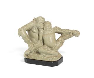 Charles Vyse - \'Orangs\' a Chelsea Pottery Group, introduced in 1935