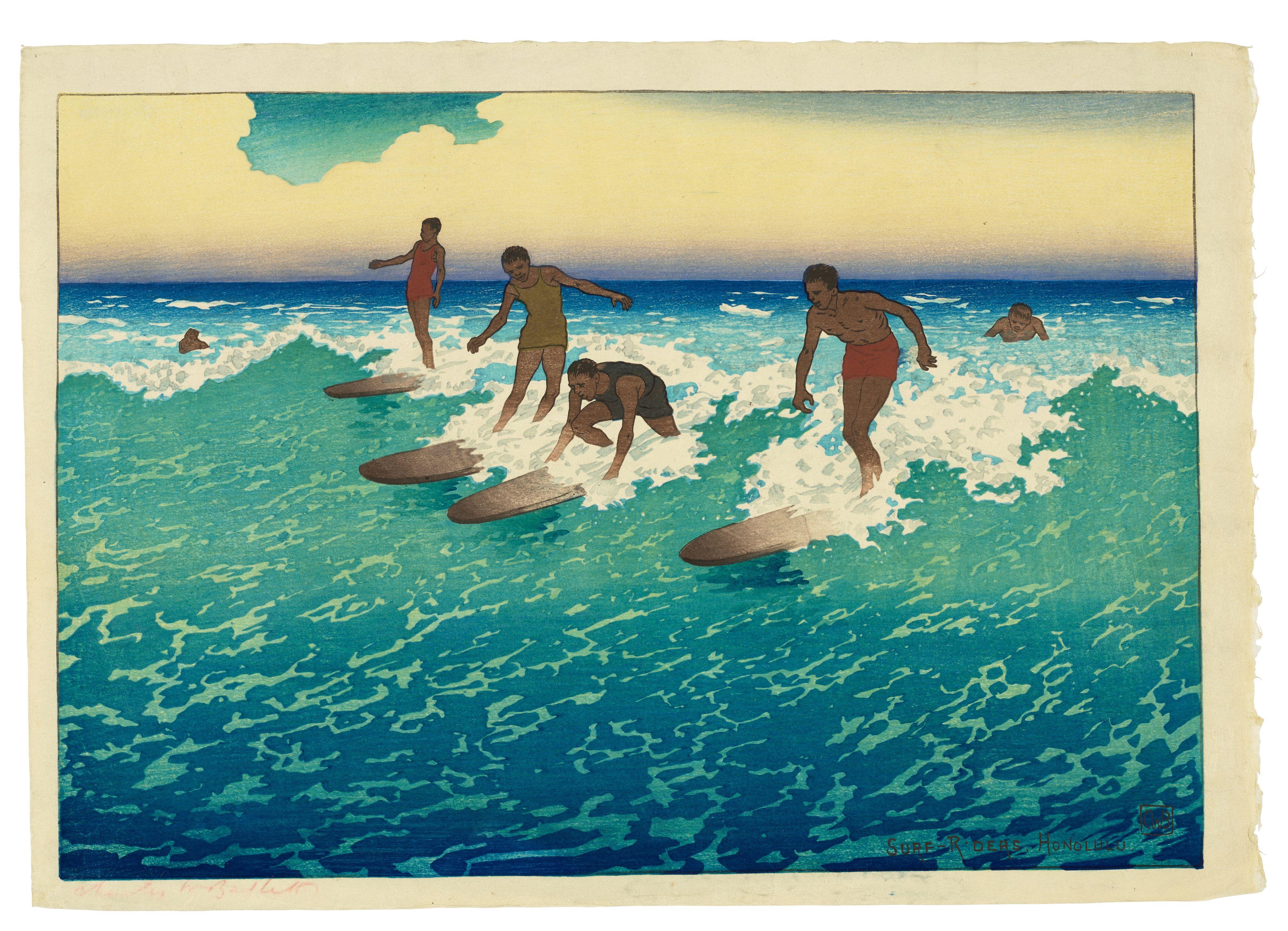 Charles W. Bartlett - Surf Riders, Honolulu, circa 1921