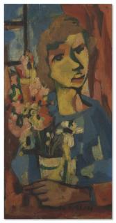 Charles Walch - Femme à la robe bleue