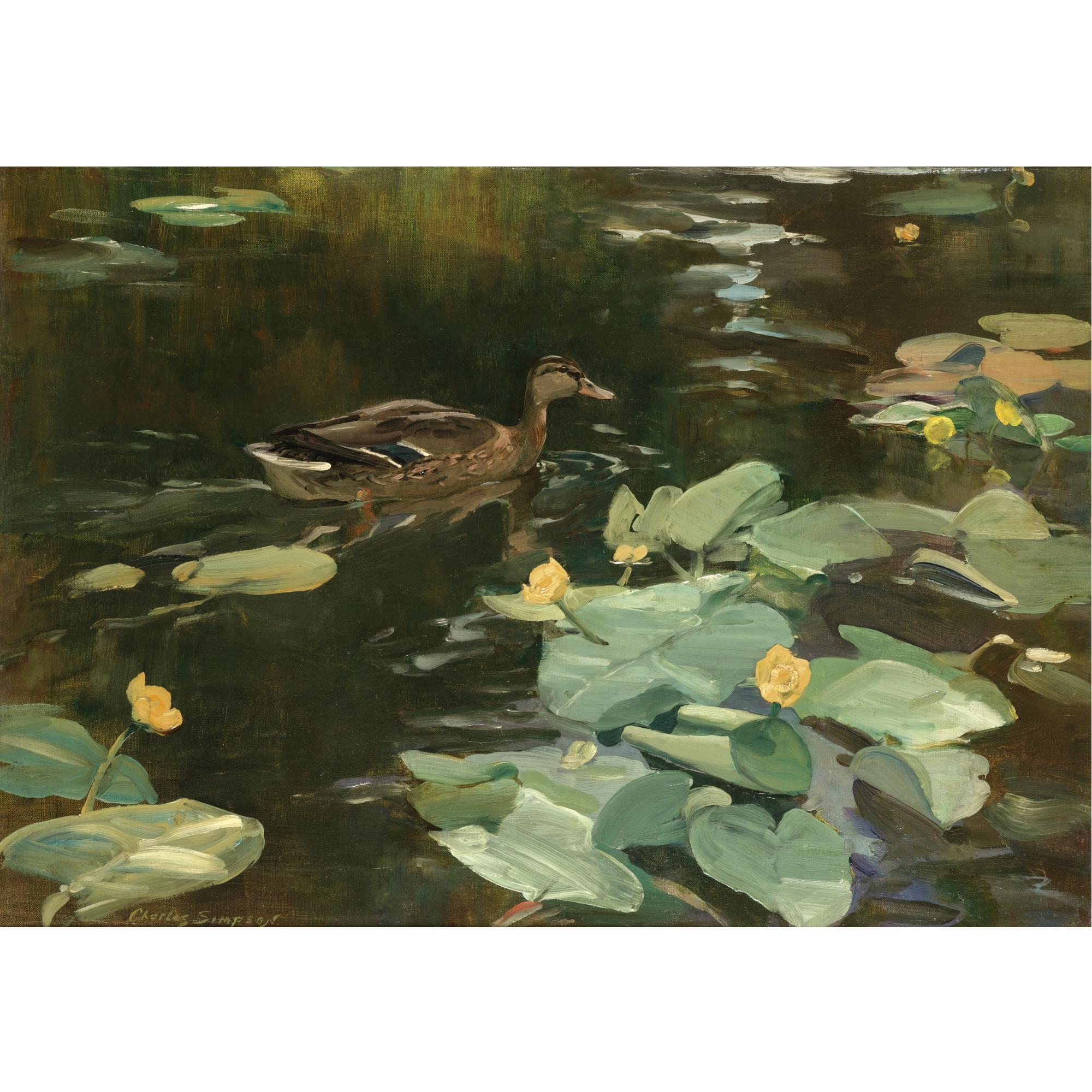 Charles Walter Simpson, R.A., R.I. - Among The Waterlilies