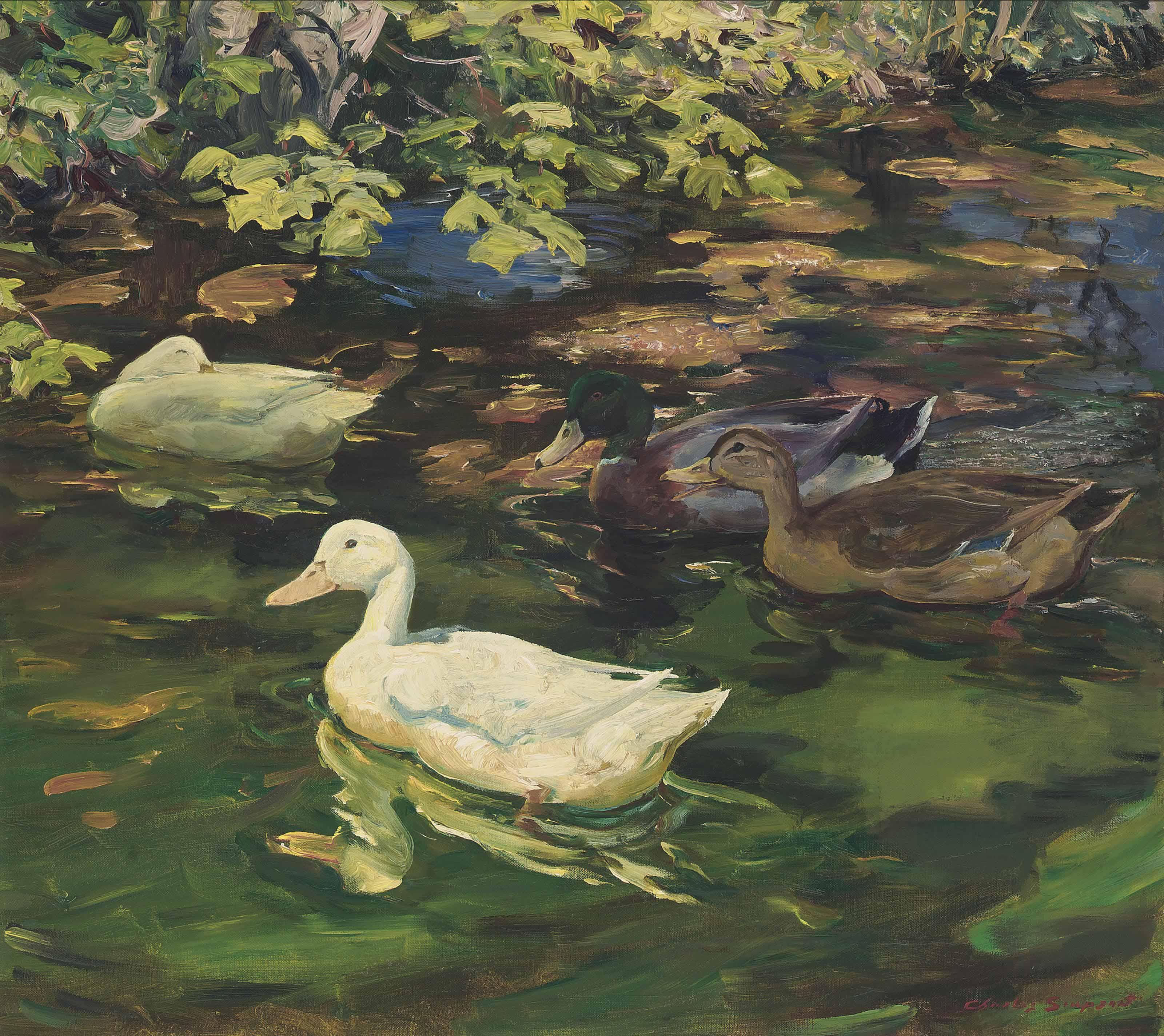 Charles Walter Simpson, R.B.A., R.I., R.O.I. - In The Shade Of The Sycamore