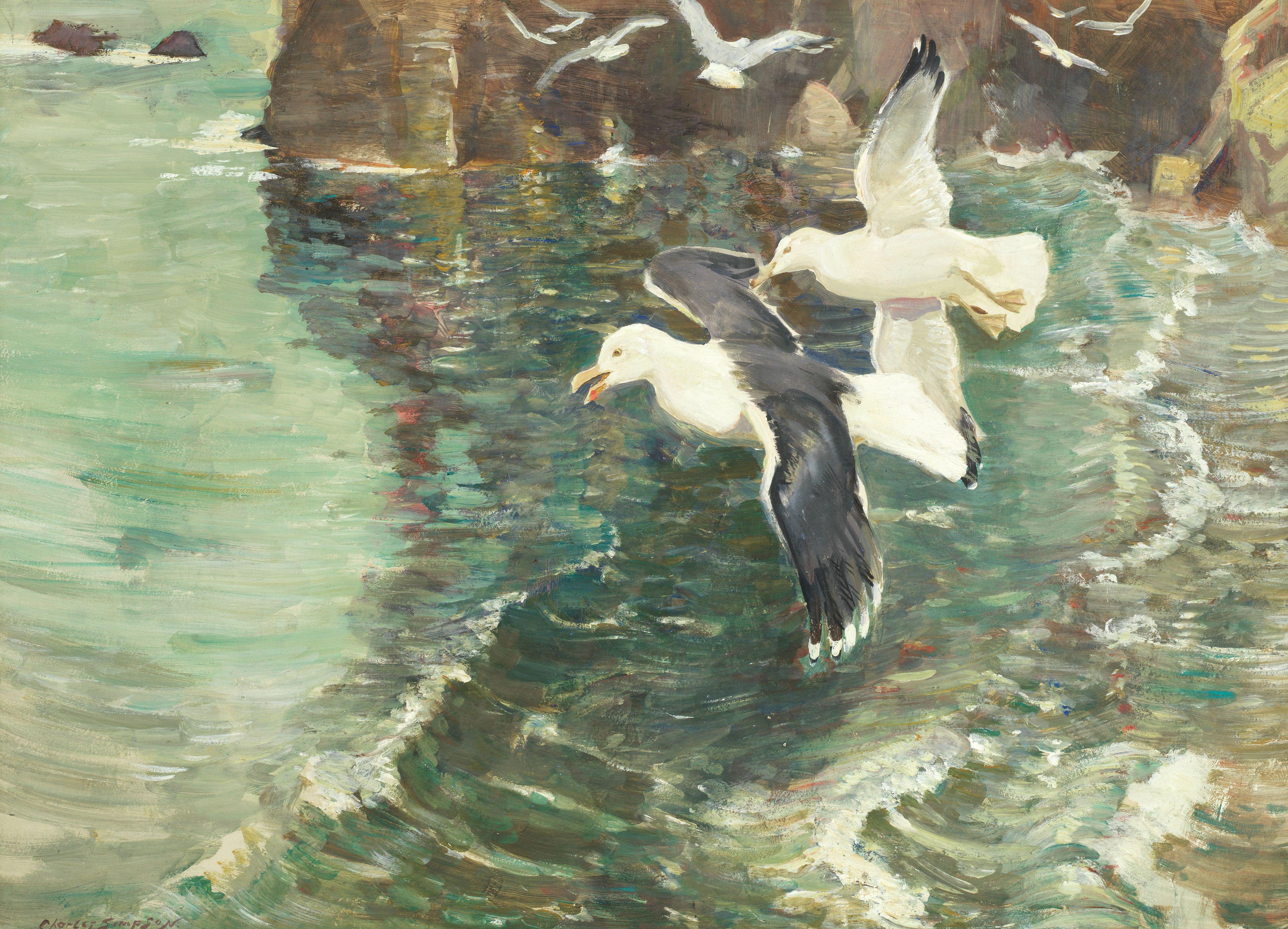 Charles Walter Simpson, R.I., R.O.I. - Herring Gulls