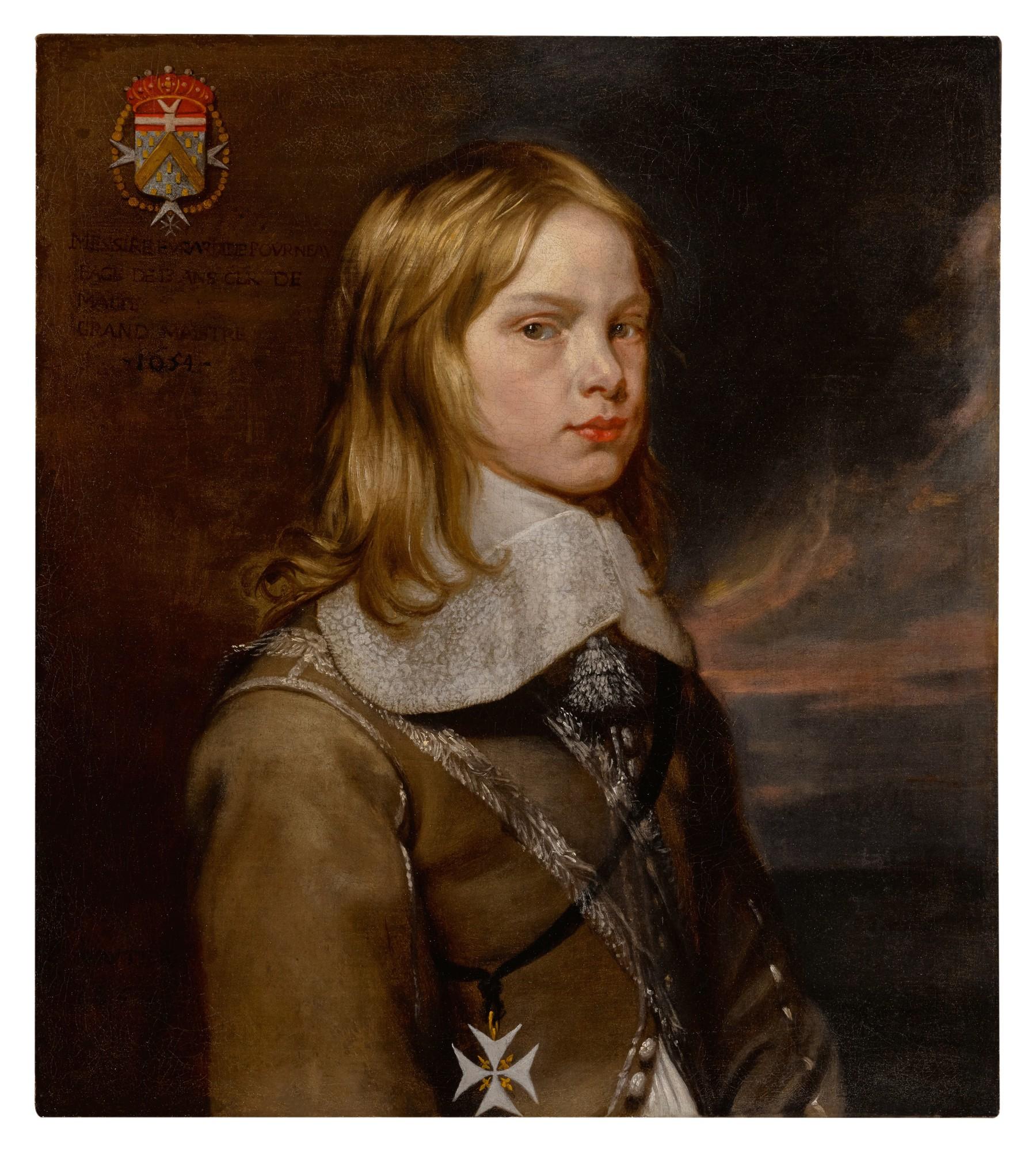 Charles Wautier - Portrait of Baron Evrard de Fourneau de Cruyckenbourg (b. 1641) as a youth, wearing the order of the Knights of Malta