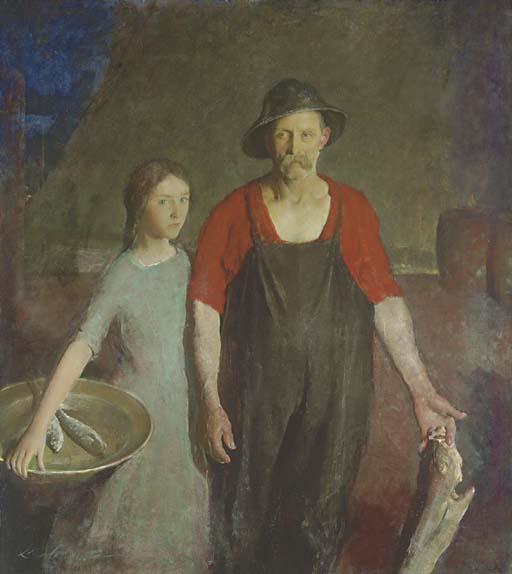 Charles Webster Hawthorne - Fisherman and his Daughter