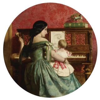 Charles West Cope, R.A. - The First Piano Lesson