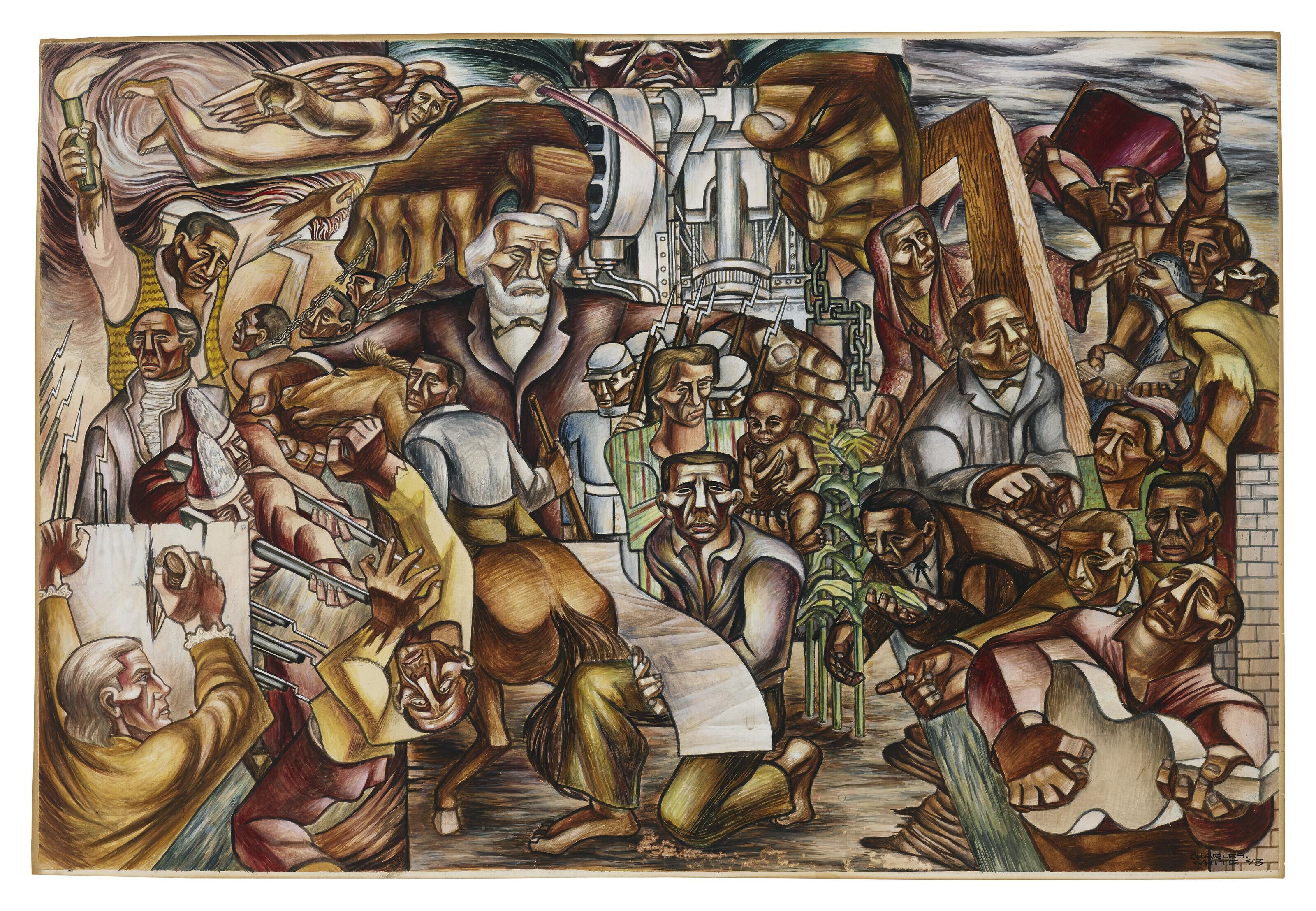 Charles White - Study for \'The Contribution of the Negro to Democracy in America\'