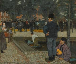 Charles William Bartlett - A Dutch Cheese Market