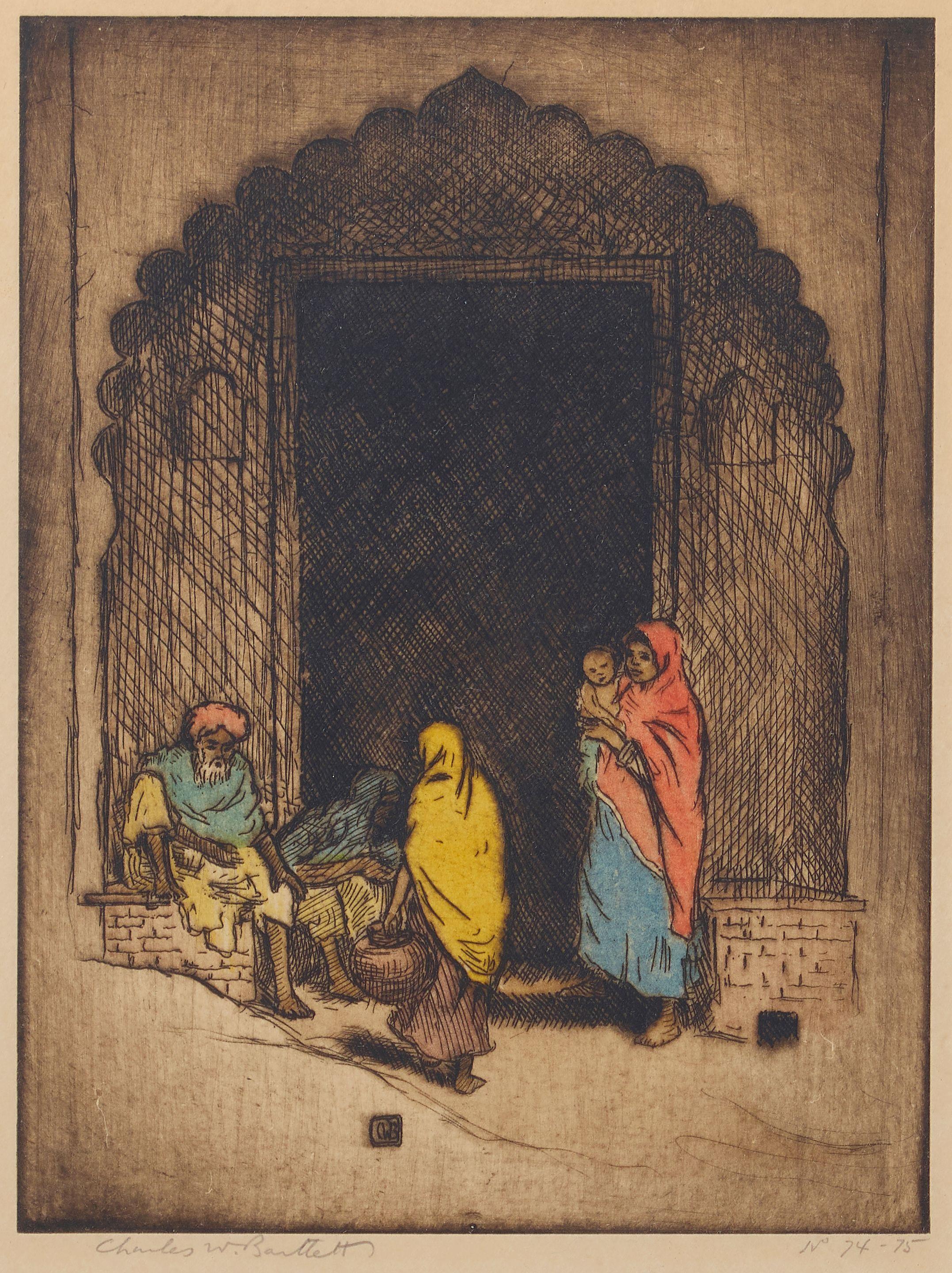 Charles William Bartlett - Gateway to Agra; Fruit Sellers Madura India (Miles/Saville 79; 80), c. 1923