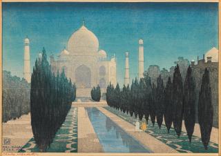 Charles William Bartlett - \'Taj-Mahal. Agra. 1916\' plate 26.6 x 38.1cm (10 1/2 x 15in) mounted but unframed