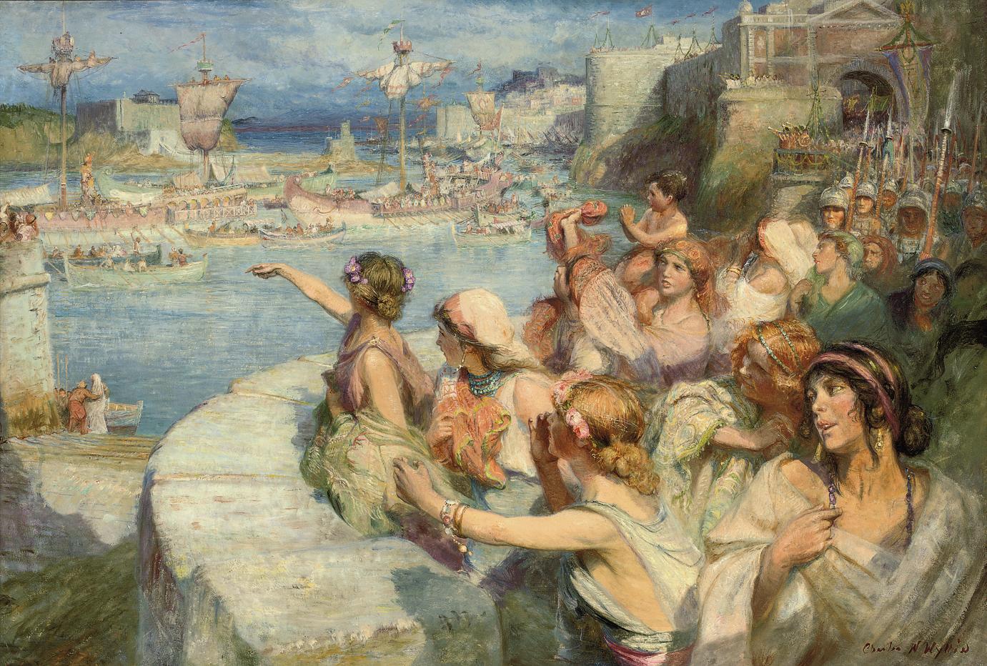 Charles William Wyllie, R.O.I. - Home with glory