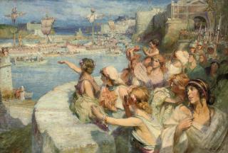 Charles William Wyllie, R.O.I. - Home with glory