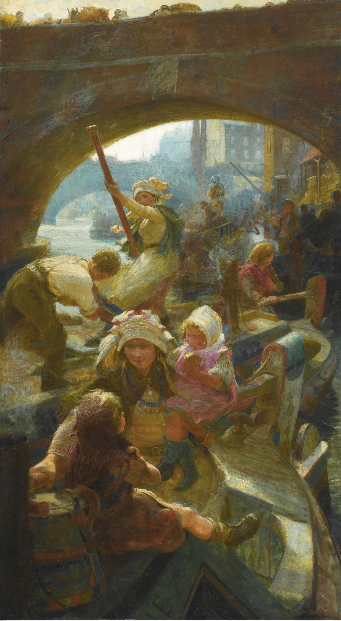 Charles William Wyllie - Beneath London Bridge