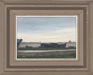 Charles Williams - Retired Boats; Boat Run Aground; No Sailing Today; And Fishing Boats At Dusk