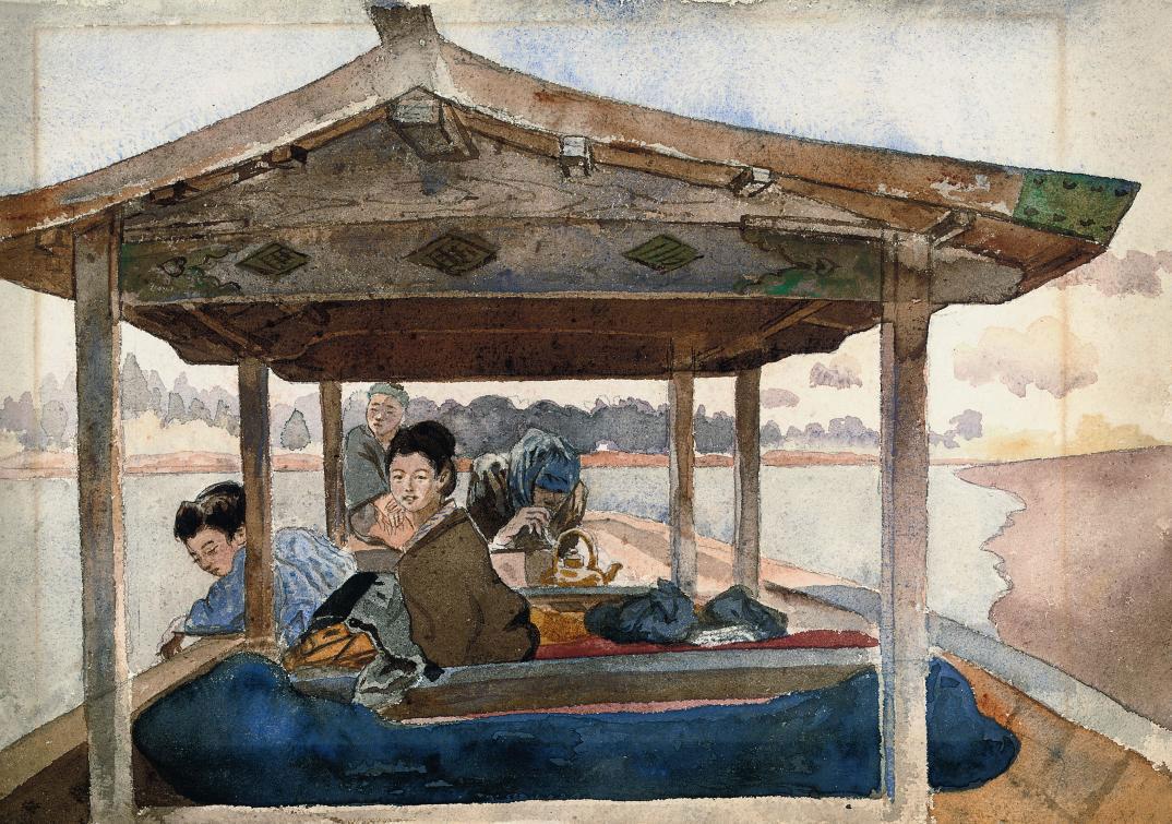 Charles Wirgman, Jr - Japanese figures on a boat
