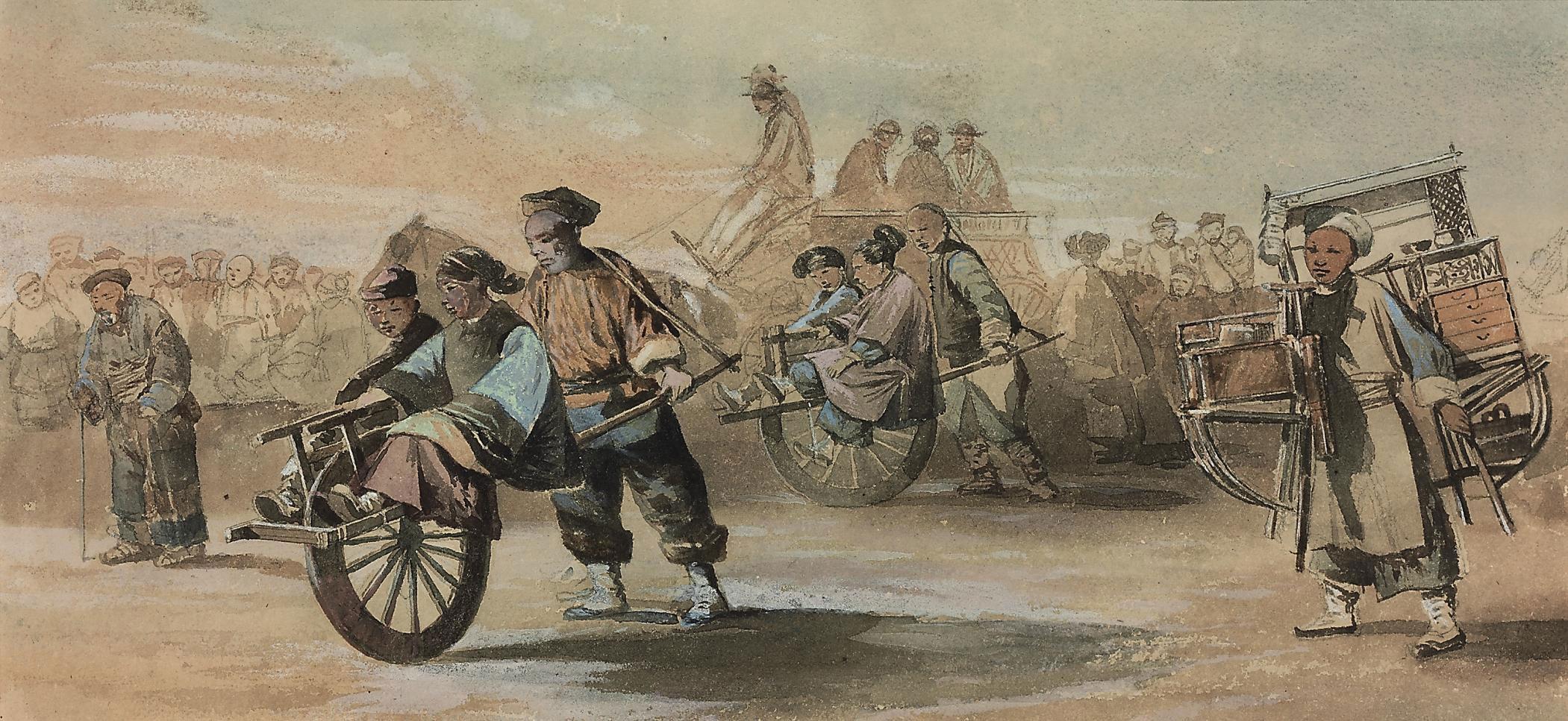 Charles Wirgman - Coming home from the races, Shanghai