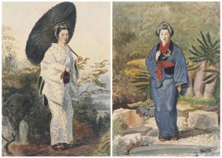 Charles Wirgman - Two Portraits Of Japanese Women