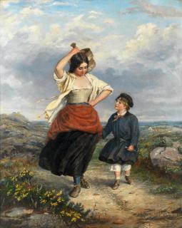 Charles Wynne Nicholls - Siblings on a rural road