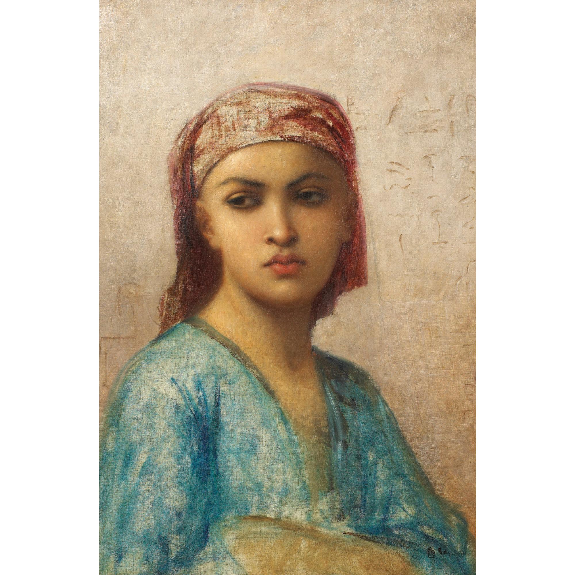 Charles-Zacharie Landelle - Orientale Vue À Mi-Corpscharles-Zacharie Landelle ; Portrait Of An Oriental Woman ; Oil On Canvas