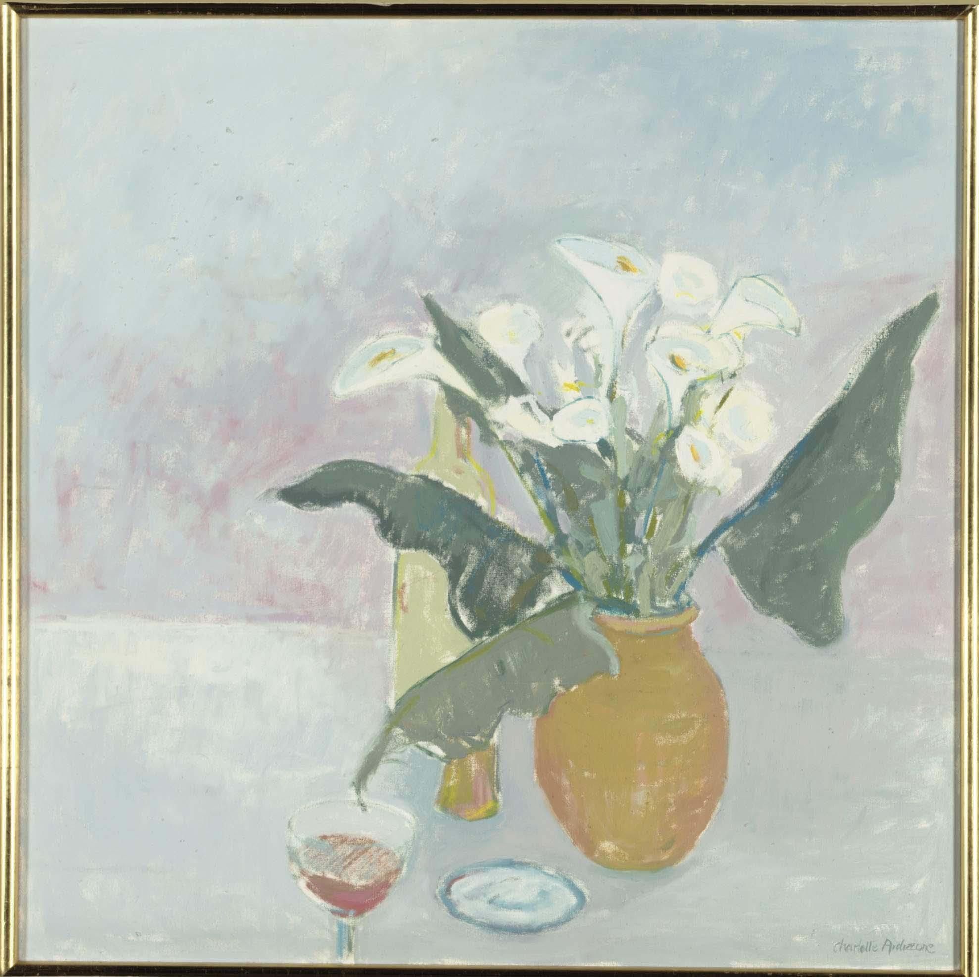 Charlotte Ardizzone - Flowers with wine glass