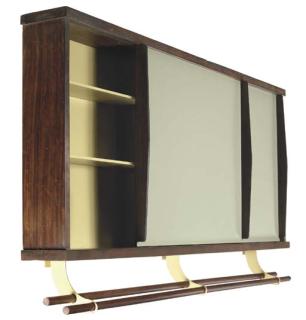 Charlotte Perriand - An Exotic Wood, Lacquered Aluminum And Steel Bathroom Cabinet, 1952