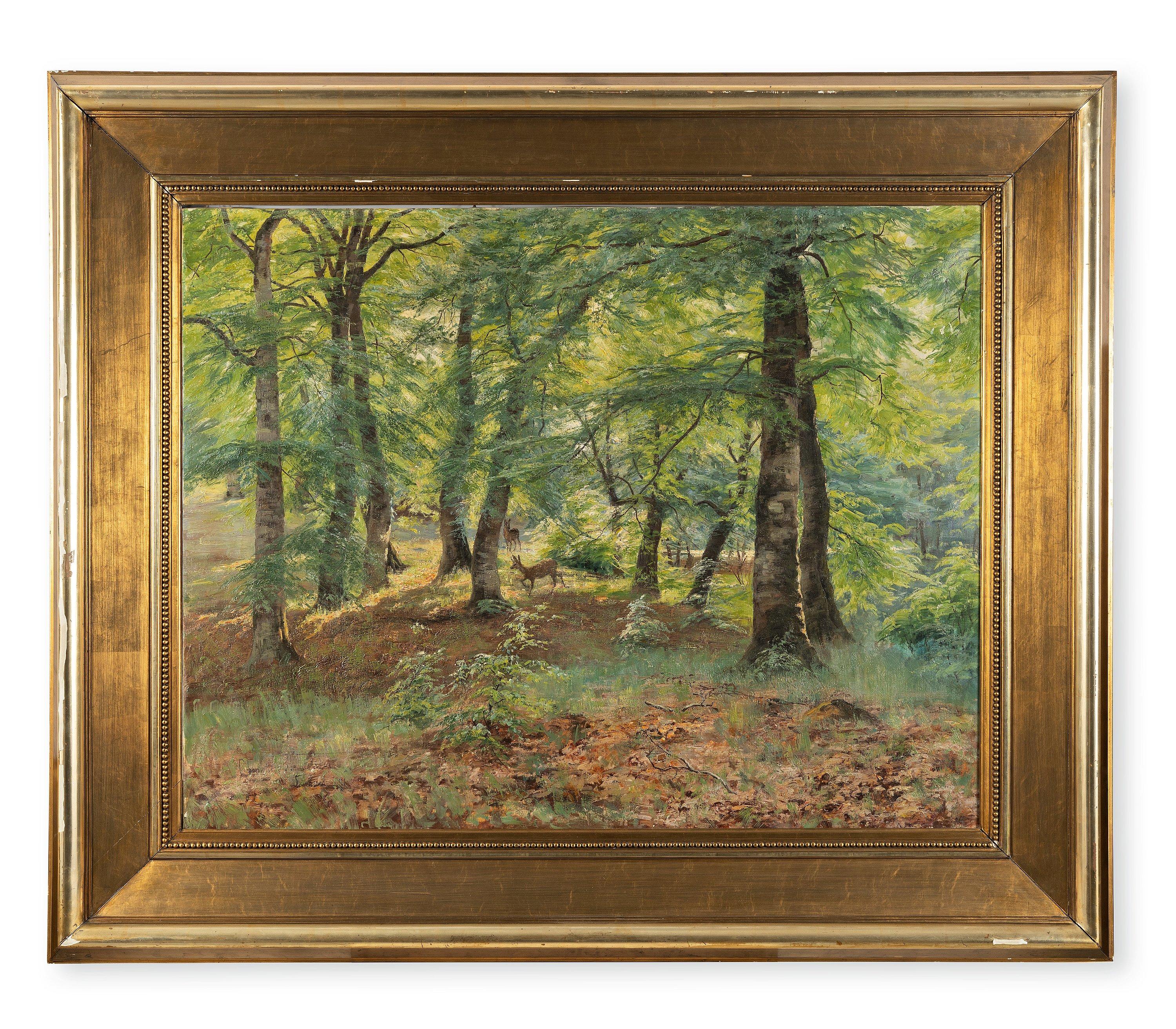 Charlotte Wahlström - Beech forest with deer