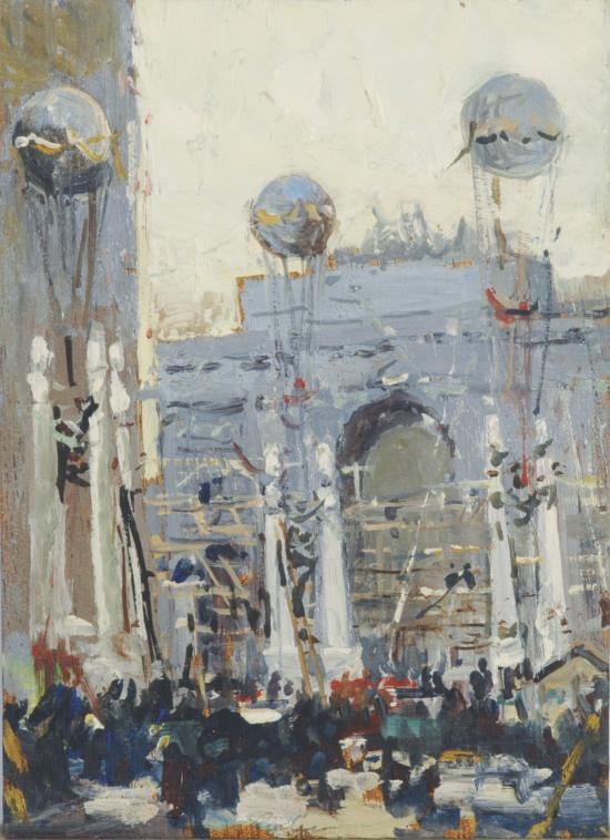 Chauncey Foster Ryder - City celebration; and ten companion paintings